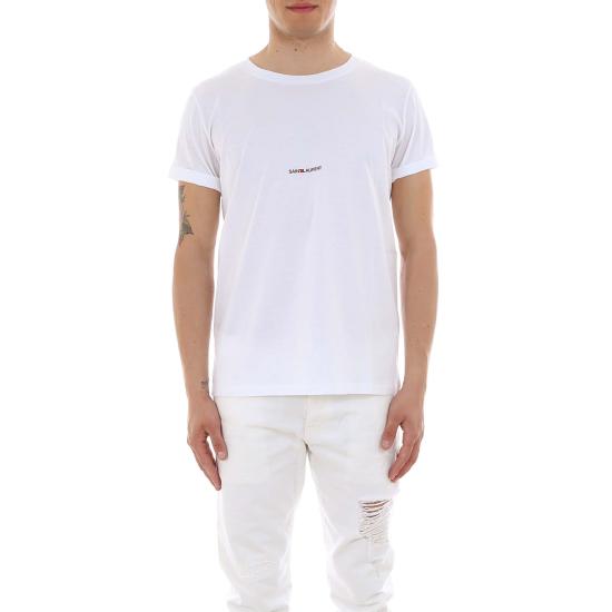  생로랑 반팔 티셔츠 464572YB2DQ9000 WHITE DOM