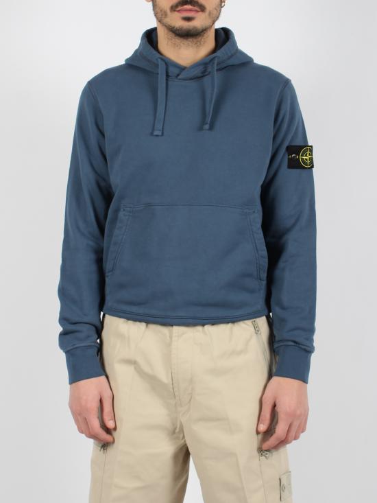  스톤 아일랜드 후드 티셔츠 801564151V0024 AVIO BLUE DOM - STONE ISLAND
