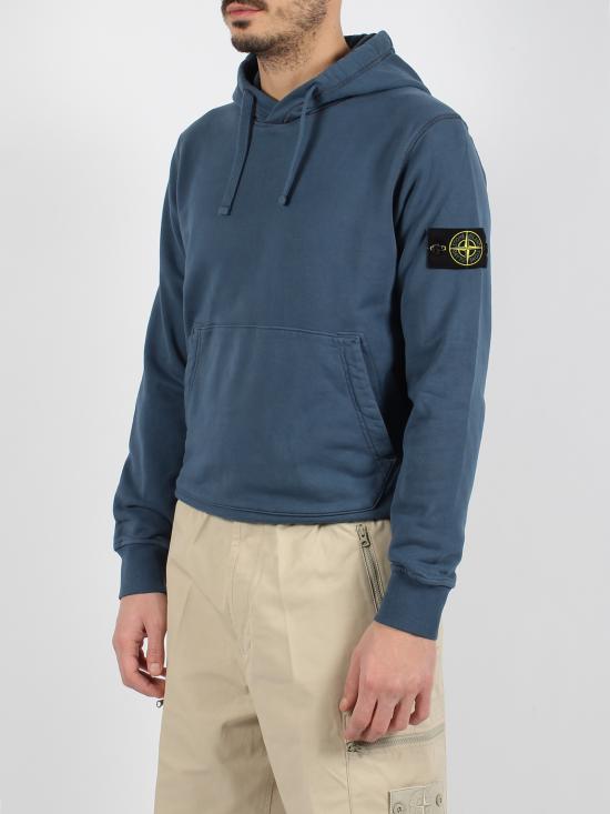  스톤 아일랜드 후드 티셔츠 801564151V0024 AVIO BLUE DOM - STONE ISLAND