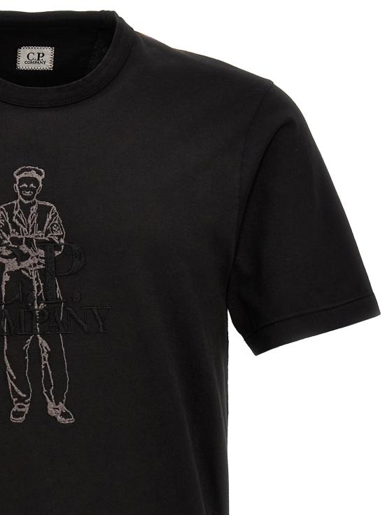  씨피 컴퍼니 반팔 티셔츠 16CMTS302A 006057O 999 BLACK DOM - C.P. COMPANY