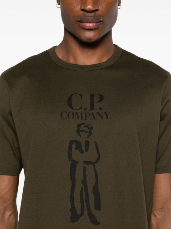  씨피 컴퍼니 반팔 티셔츠 16CMTS145A 006203W 683 IVY GREEN DOM - C.P. COMPANY