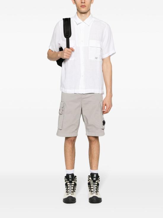  씨피 컴퍼니 반팔 셔츠 16CMSH210A005415G103 GAUZE WHITE DOM - C.P. COMPANY