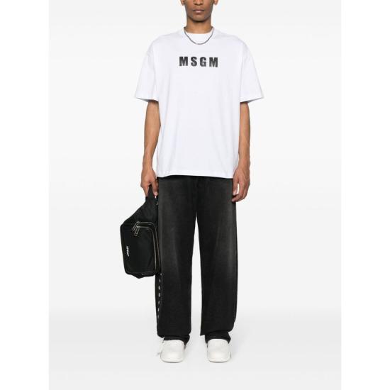  엠에스지엠 반팔 티셔츠 3640MM12824700201 WHITE DOM - MSGM