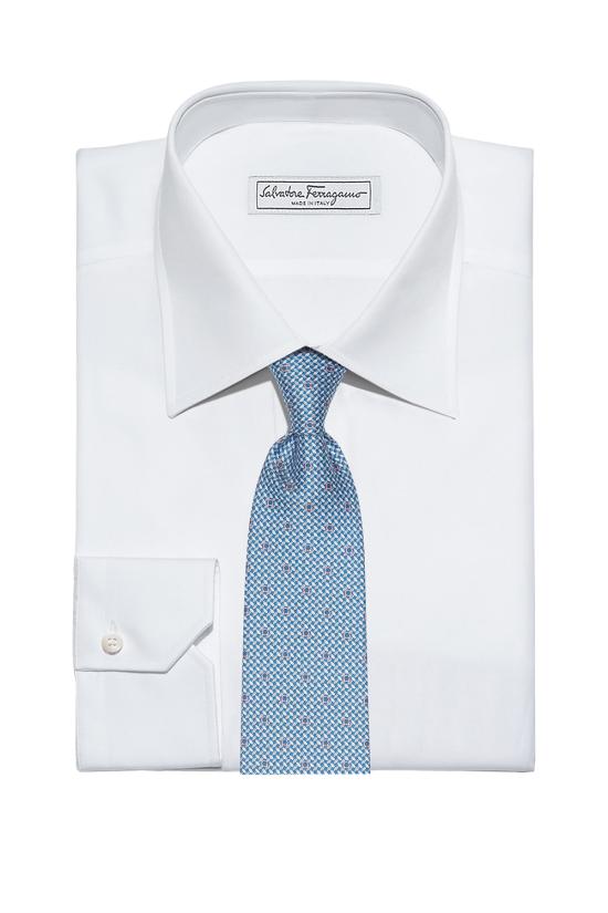  살바토레 페라가모 간치니 프린트 실크 타이 350263731642 BLUE ETTE LIGHT DOM - SALVATORE FERRAGAMO