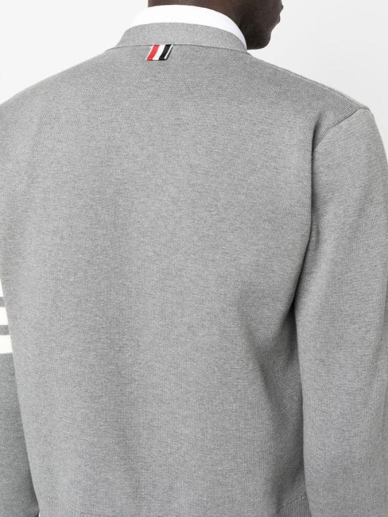  톰브라운 4바 스트라이프 밀라노스티치 포인트 티핑 가디건 MKC460AY3006055 LGRAY DOM - THOM BROWNE