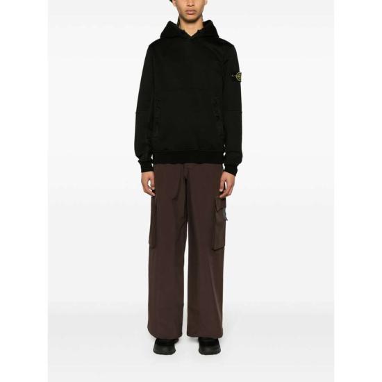  스톤 아일랜드 후드 티셔츠 801565777V0029 BLACK DOM - STONE ISLAND