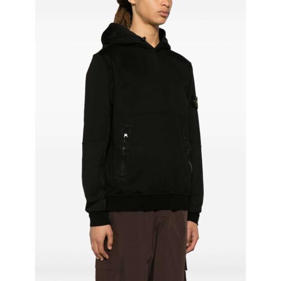  스톤 아일랜드 후드 티셔츠 801565777V0029 BLACK DOM - STONE ISLAND