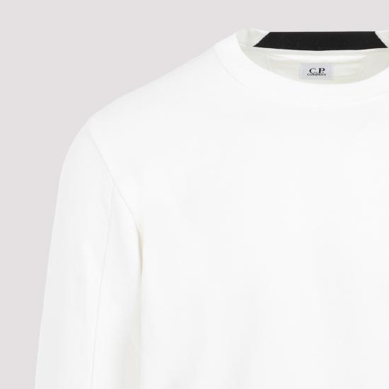 씨피 컴퍼니 다이애그널 레이즈드 플리스 스웨트셔츠  16CMSS022A005086W103 GAUZE WHITE DOM - C.P. COMPANY