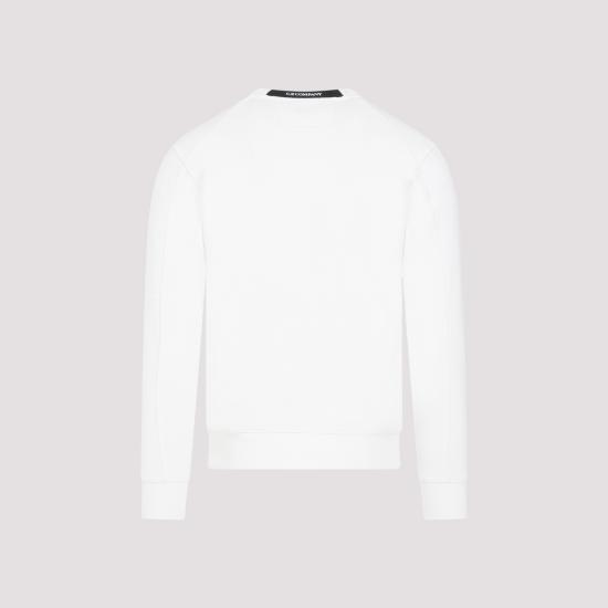  씨피 컴퍼니 다이애그널 레이즈드 플리스 스웨트셔츠  16CMSS022A005086W103 GAUZE WHITE DOM - C.P. COMPANY