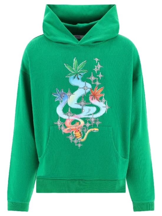  이알엘 후드 티셔츠 ERL07T025 GREEN DOM