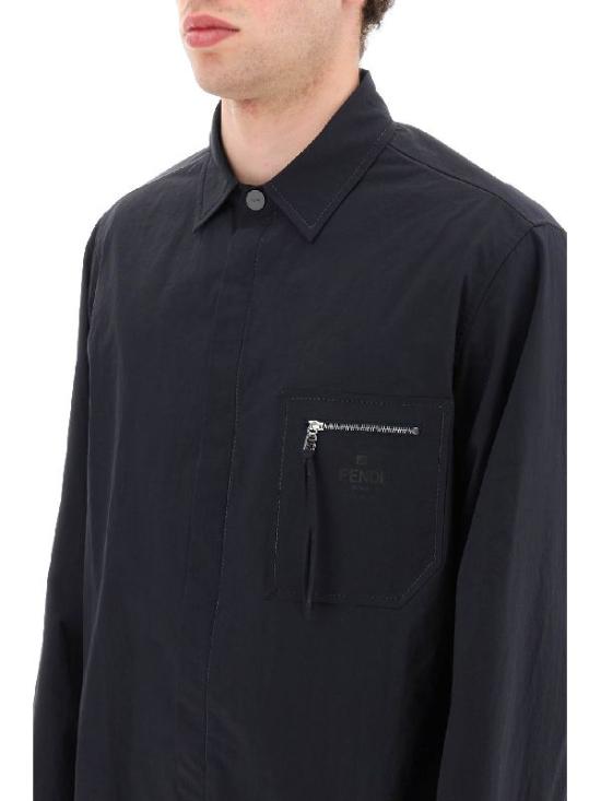  펜디 긴팔 셔츠 FW1236 AMYY F0V6W BLUE DOM - FENDI