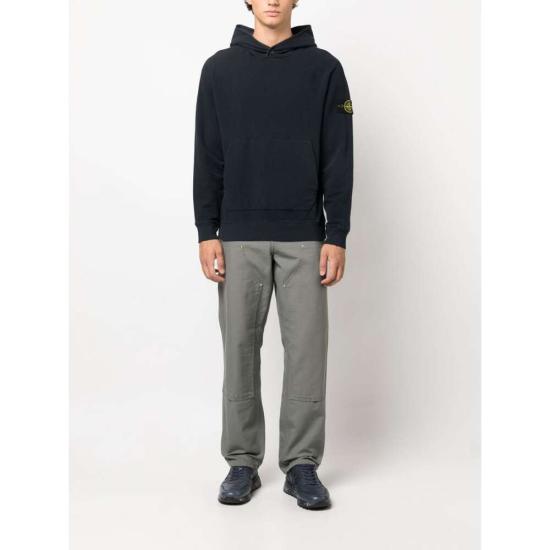  스톤 아일랜드 가먼트 다이드 스트레치 코튼 플리스 후드 티셔츠  791561252V0020 NAVY BLUE DOM - STONE ISLAND
