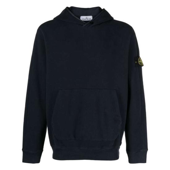  스톤 아일랜드 가먼트 다이드 스트레치 코튼 플리스 후드 티셔츠  791561252V0020 NAVY BLUE DOM