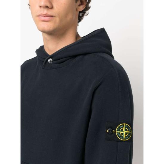  스톤 아일랜드 가먼트 다이드 스트레치 코튼 플리스 후드 티셔츠  791561252V0020 NAVY BLUE DOM - STONE ISLAND