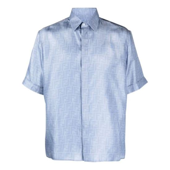  펜디 반팔 셔츠 FS0795AKEEF1LU1 BLUE DOM