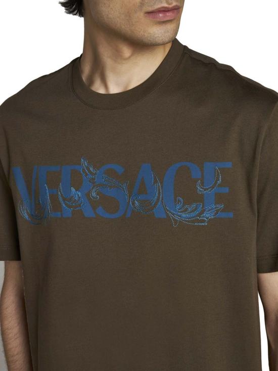  베르사체 반팔 티셔츠 1006974 1A04949 1GH80 WINTER MILITARY DOM - VERSACE