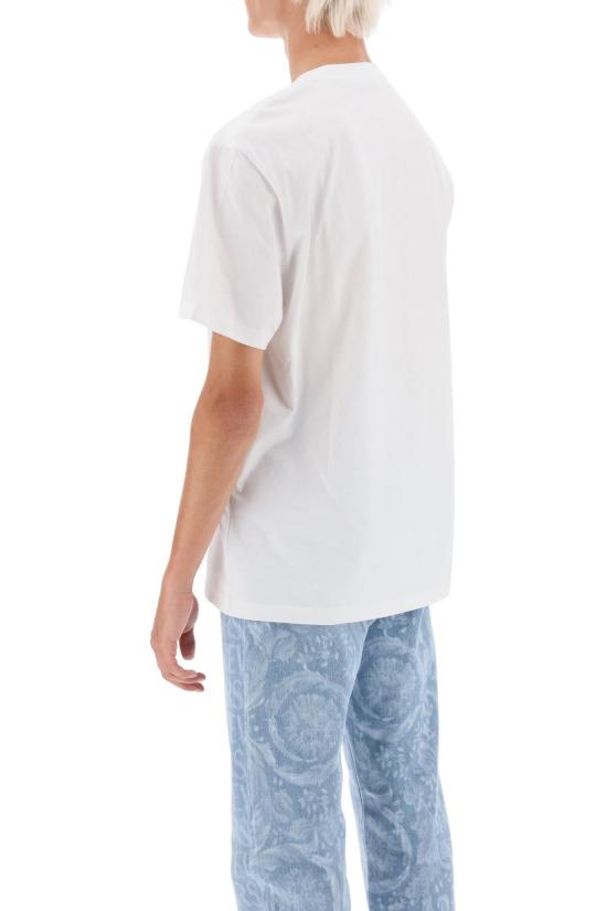  베르사체 반팔 티셔츠 1010641 1A07700 1W000 OPTICAL WHITE DOM - VERSACE