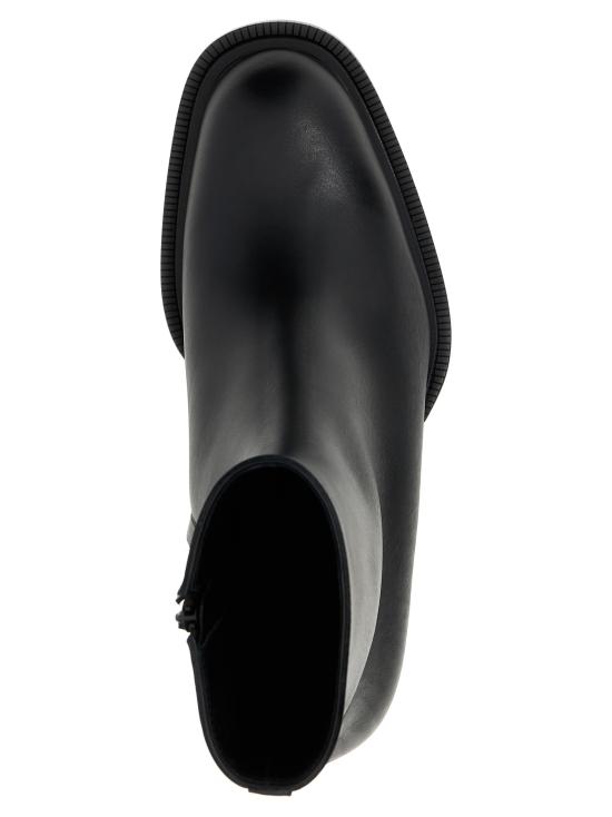  알렉산더 맥퀸 쿠반 스택 가죽 앵클 부츠 750383WIDY01000 BLACK DOM - ALEXANDER MCQUEEN