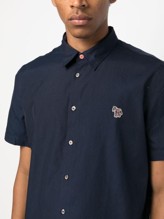  폴 스미스 반팔 셔츠 M2R524TFZEBRA48 INKY BLUE DOM - PAUL SMITH