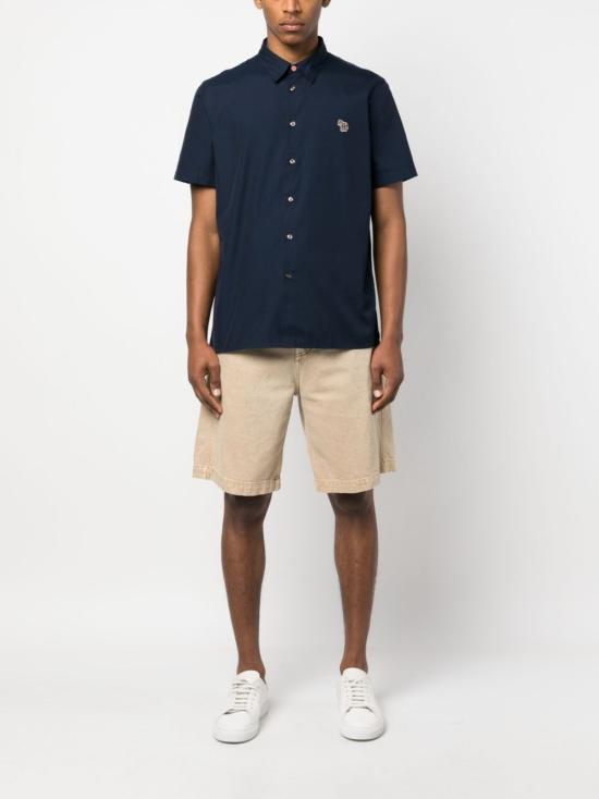  폴 스미스 반팔 셔츠 M2R524TFZEBRA48 INKY BLUE DOM - PAUL SMITH