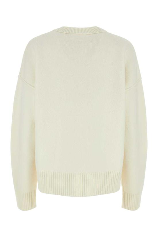 25SS 아미 빅하트 인타르시아 로고 울 니트 BFUKS006018154 WHITE DOM - AMI