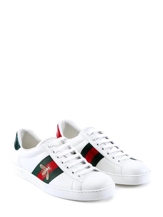  구찌 에이스 꿀벌 자수 스니커즈 429446 02JP0 9064 WHITE DOM - GUCCI