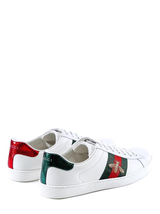  구찌 에이스 꿀벌 자수 스니커즈 429446 02JP0 9064 WHITE DOM - GUCCI