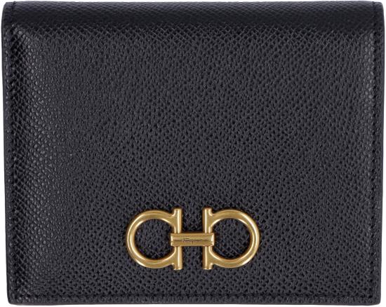 25FW 살바토레 페라가모 간치니 반지갑 22D780726512 BLACK DOM - SALVATORE FERRAGAMO