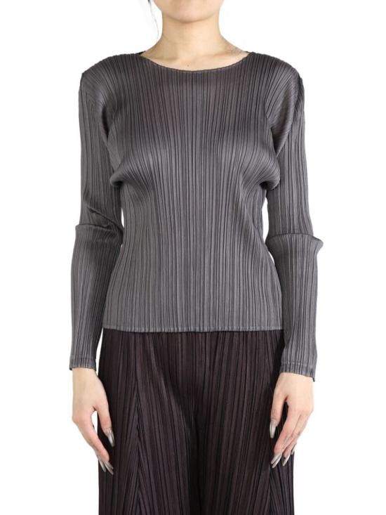  플리츠플리즈 긴팔 티셔츠 PP48JK13219 DARK GRAY DOM