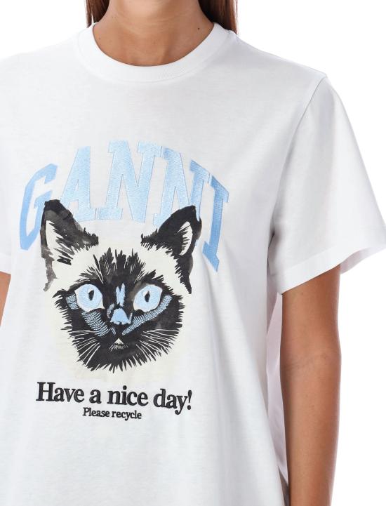  가니 반팔 티셔츠 T4005151 BRIGHT WHITE DOM - GANNI