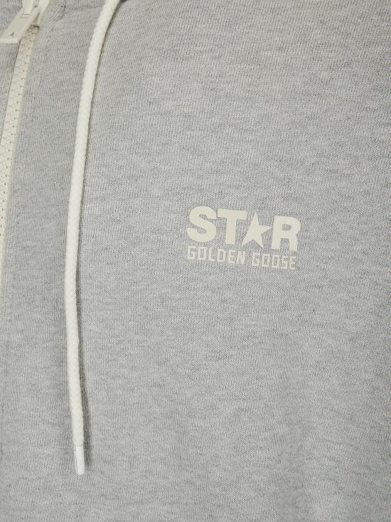  골든구스 후드 티셔츠 GUP01892P00165260513 ALLUMINIUM MELANGE GRAY DOM - GOLDEN GOOSE