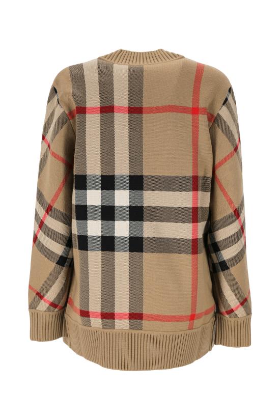  버버리 오버사이즈 핏 체크 울 블렌드 가디건 8039153 DOM - BURBERRY