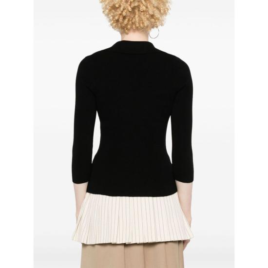 25FW 비비안웨스트우드 MARINA 마리나 오브 자수 폴로 스웨터 18030040Y001VN401 BLACK DOM - VIVIENNE WESTWOOD