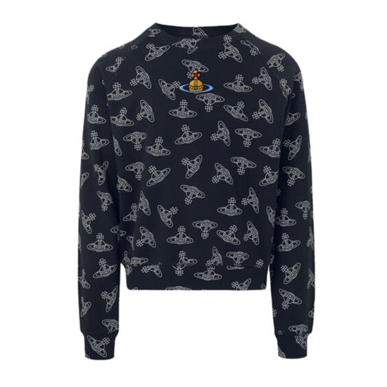  비비안웨스트우드 ORB 프린트 코튼 스웨트셔츠  3I010004J0079K303 DOM