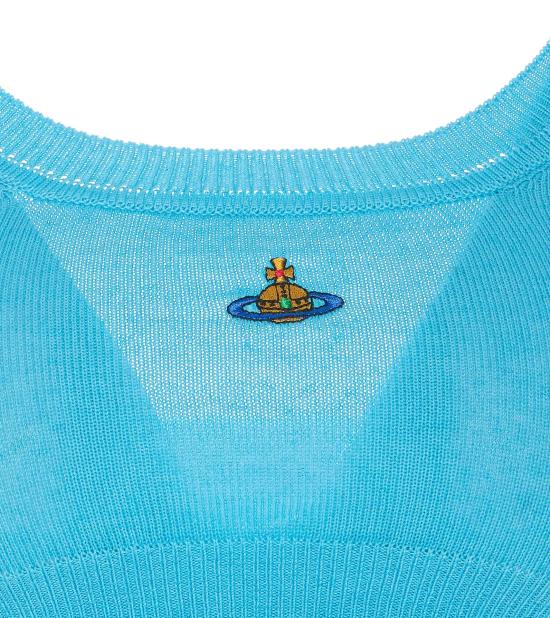  비비안웨스트우드 민소매 티셔츠 1803003ZY001VL402 TURQUOISE DOM - VIVIENNE WESTWOOD