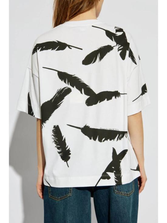  알렉산더 맥퀸 반팔 티셔츠 797816QZAM50909 WHITE DOM - ALEXANDER MCQUEEN