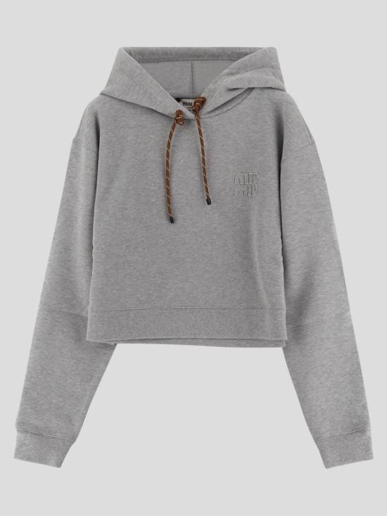  미우미우 후드 티셔츠 MJL02515AUF0031 GRAY DOM