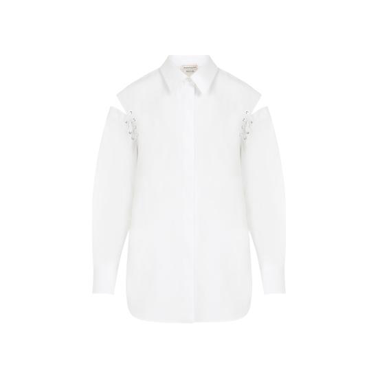 알렉산더 맥퀸 셔츠 790908 QAAAD 9000 OPTICAL WHITE - ALEXANDER MCQUEEN
