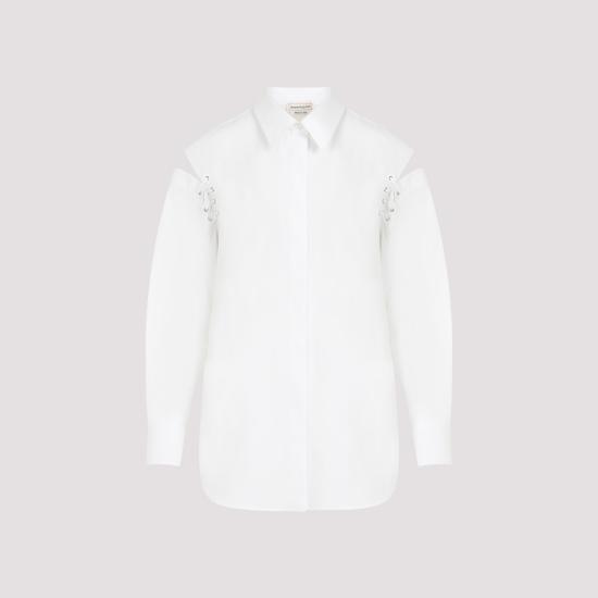  알렉산더 맥퀸 셔츠 790908 QAAAD 9000 OPTICAL WHITE - ALEXANDER MCQUEEN