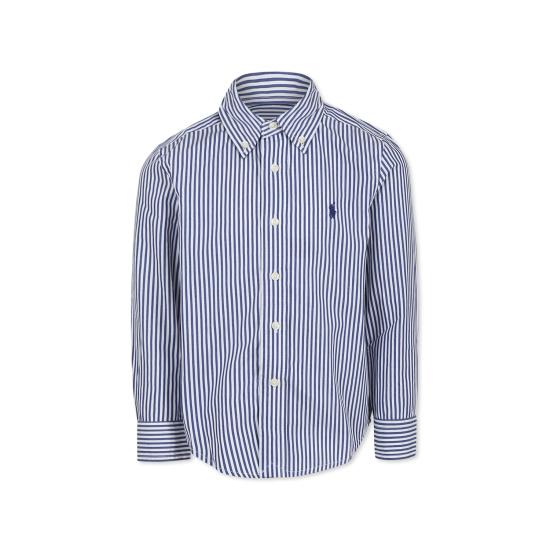 25FW [키즈] 랄프 로렌 셔츠 862260002 4655A NAVY WHITE BLUE