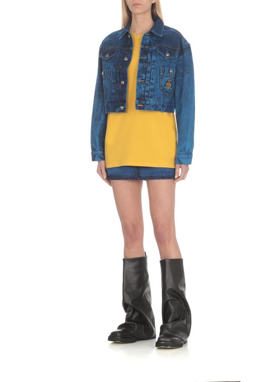  비비안웨스트우드 클래식 ORB 로고 티셔츠 3G010013J001ME403 YELLOW DOM - VIVIENNE WESTWOOD