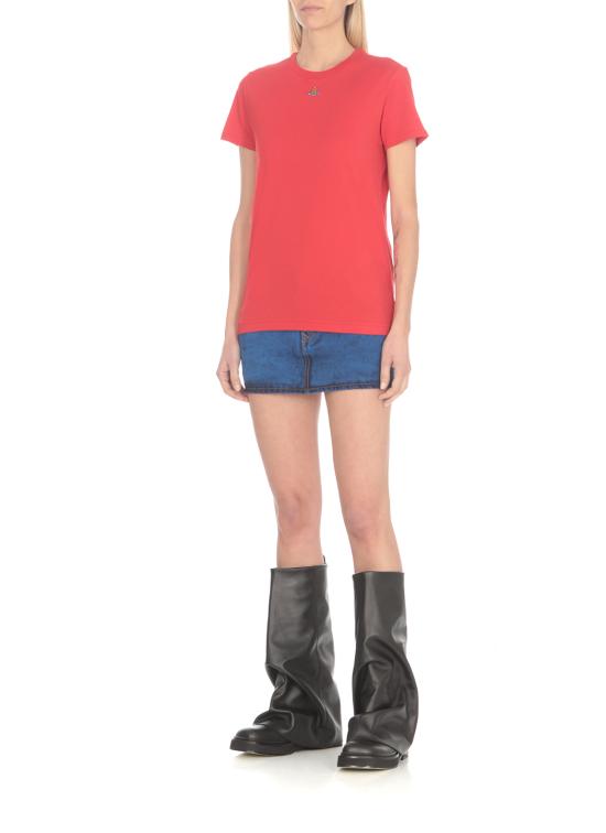  비비안웨스트우드 PERU 페루 ORB 반팔 티셔츠 3G010017J001MH410 RED DOM - VIVIENNE WESTWOOD