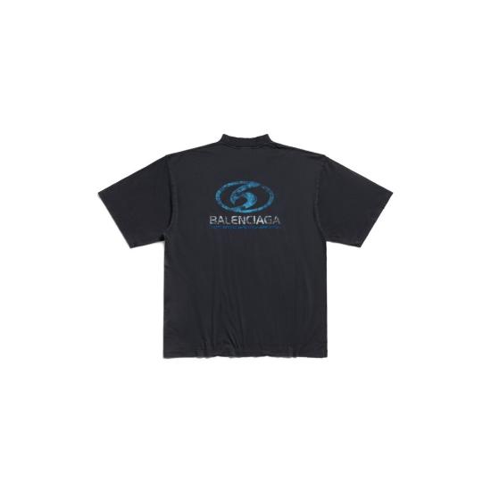  발렌시아가 반팔 티셔츠 764235TPVM31412 BLACK BLUE DOM - BALENCIAGA