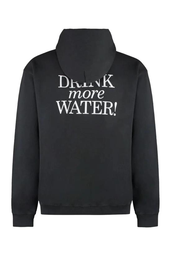  스포티앤리치 후드 티셔츠 HOAW2315FB111 FADED BLACK WHITE DOM