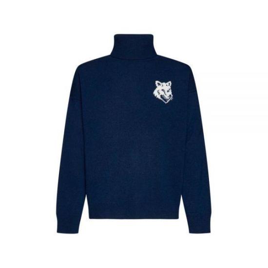  메종키츠네 터틀넥 LM00820KT1063P476 INK BLUE DOM