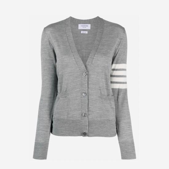 26SS 톰브라운 파인 메리노 울 4바 릴렉스 핏 가디건 FKC334AY1014055 LGRAY DOM