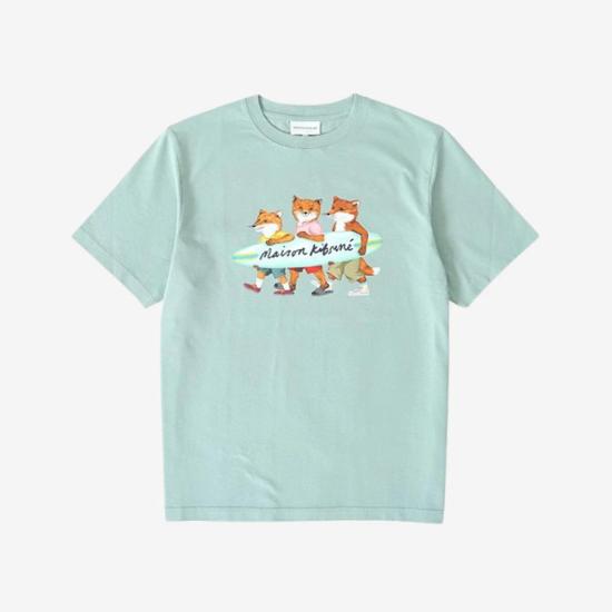  메종키츠네 반팔 티셔츠 MM00120KJ0118P417 SEAFOAM BLUE DOM
