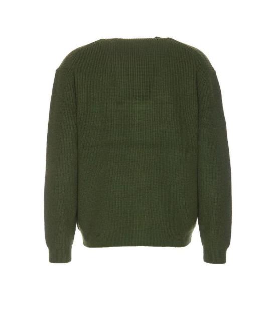  메종키츠네 볼드 폭스 헤드 패치 컴포트 립드 가디건 NM00501KT1093 P391 RANGER GREEN DOM