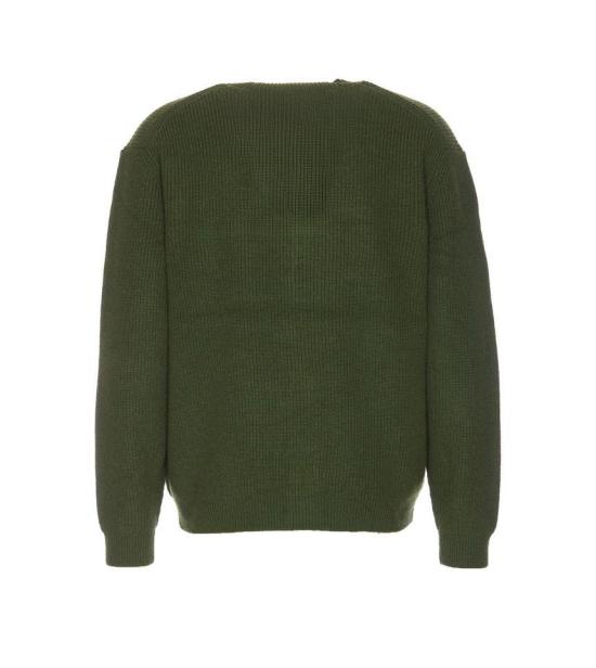  메종키츠네 볼드 폭스 헤드 패치 컴포트 립드 가디건 NM00501KT1093P391 RANGER GREEN DOM - MAISON KITSUNE