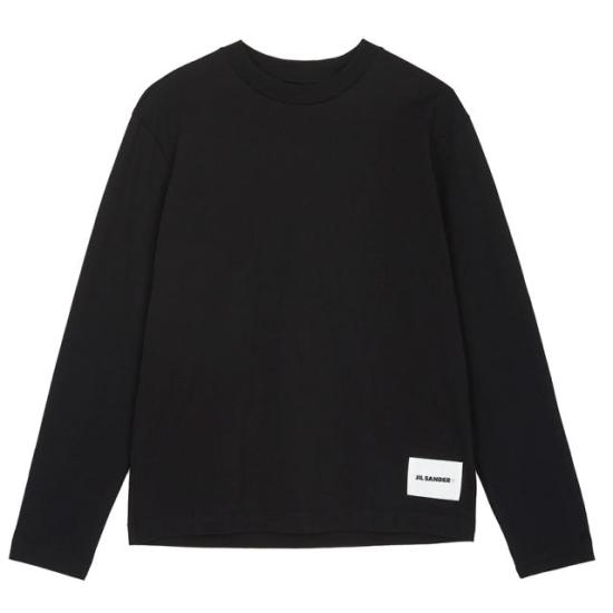  질샌더 긴팔 티셔츠 J40GC0002J45048001 BLACK DOM